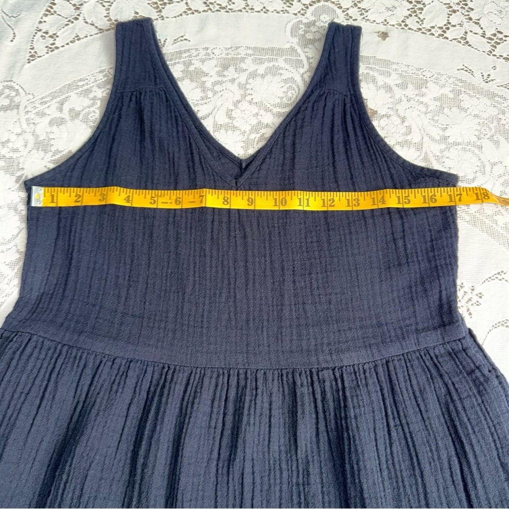 Sonoma Cotton Gauze Sleeveless v-Neck Tiered‎ Maxi Dress With Pockets size Small - Picture 9 of 16
